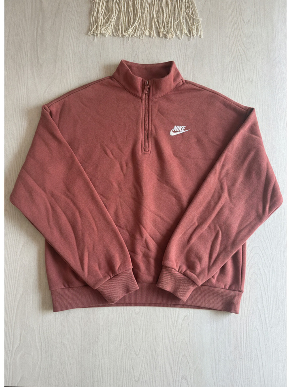 Nike Half-Zip Pullover Sweatshirt XL Rust Red